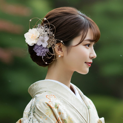 桜と紫陽花の髪飾り No.RS50 髪飾り 成人式 卒業式 結婚式 成人