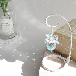 ずっと眺めていたいオーロラカラー　手のひらサイズ置き型サンキャッチャー　気軽に飾れる　卓上　ひんやり　ギフト 9枚目の画像