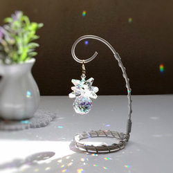 ずっと眺めていたいオーロラカラー　手のひらサイズ置き型サンキャッチャー　気軽に飾れる　卓上　ひんやり　ギフト 2枚目の画像