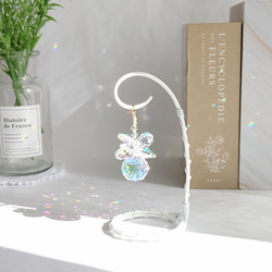 ずっと眺めていたいオーロラカラー　手のひらサイズ置き型サンキャッチャー　気軽に飾れる　卓上　ひんやり　ギフト 7枚目の画像