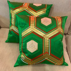 2982豪華刺繍の正絹クッションカバー45cm✖️45cm 帯リメイク 2981豪華刺繍の正絹クッションカバー45cm✖️45cm 帯リメイク
