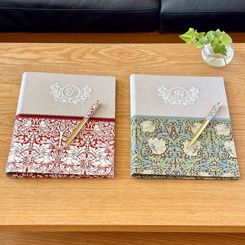 受注制作】B5 イニシャル刺繍入り“ノートカバー” スケジュール帳 手帳