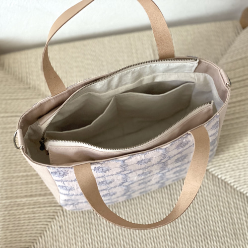 ⚮̈ミナペルホネン anemone pink beige まるっこかくれんぼトート