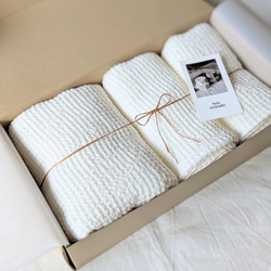 【タオルセット】リネンワッフル　速乾　麻100％　バスタオル・フェイスタオル 1枚目の画像