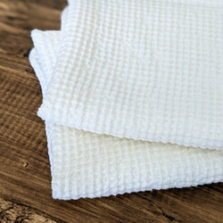 【タオルセット】リネンワッフル　速乾　麻100％　バスタオル・フェイスタオル 5枚目の画像