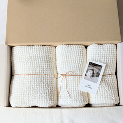 【タオルセット】リネンワッフル　速乾　麻100％　バスタオル・フェイスタオル 2枚目の画像