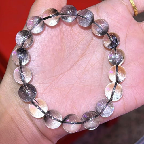 天然無処理プラチナタイチン ルチルクォーツブレスレット 11.3mm