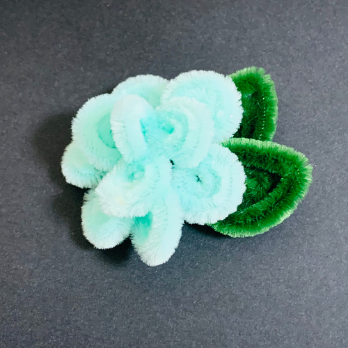 ふんわり可愛い手作りモールフラワー10本セット ピンクの花×黄緑
