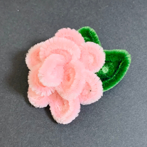 ふんわり可愛い手作りモールフラワー10本セット ピンクの花×黄緑 ふんわり可愛い手作りモールフラワー10本セット ピンクの花×黄緑