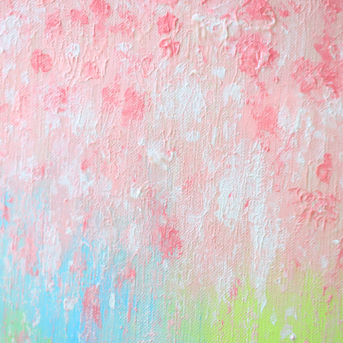 原画】桜2025 抽象画 しだれ桜 272×217mm（F3サイズ）キャンバス 送料