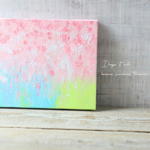 原画】抽象画 しだれ桜 272×217mm（F3サイズ） 絵画 La couleur aya