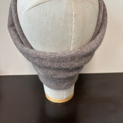 高級 アンゴラウール ニット 超幅広 ターバン ヘアバンド 4枚目の画像