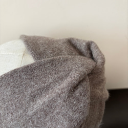 高級 アンゴラウール ニット 超幅広 ターバン ヘアバンド 3枚目の画像