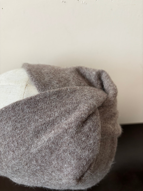 高級 アンゴラウール ニット 超幅広 ターバン ヘアバンド 3枚目の画像