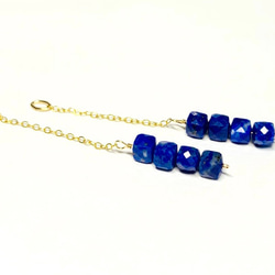 【天然石チャーム】ラピスラズリ　14kgf/シルバー925  ２本　ハンドメイド素材 1枚目の画像