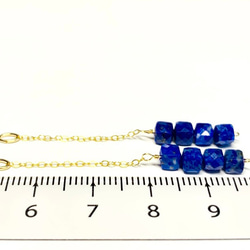 【天然石チャーム】ラピスラズリ　14kgf/シルバー925  ２本　ハンドメイド素材 3枚目の画像