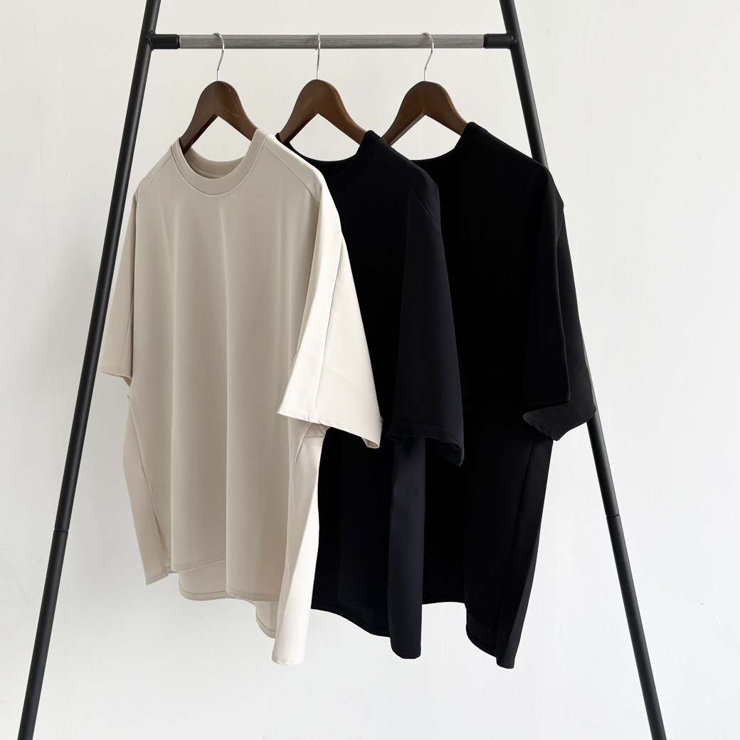 【日本製】ダブルクロス＿裾スリットプルオーバー(セットアップ対応)＿クリーム