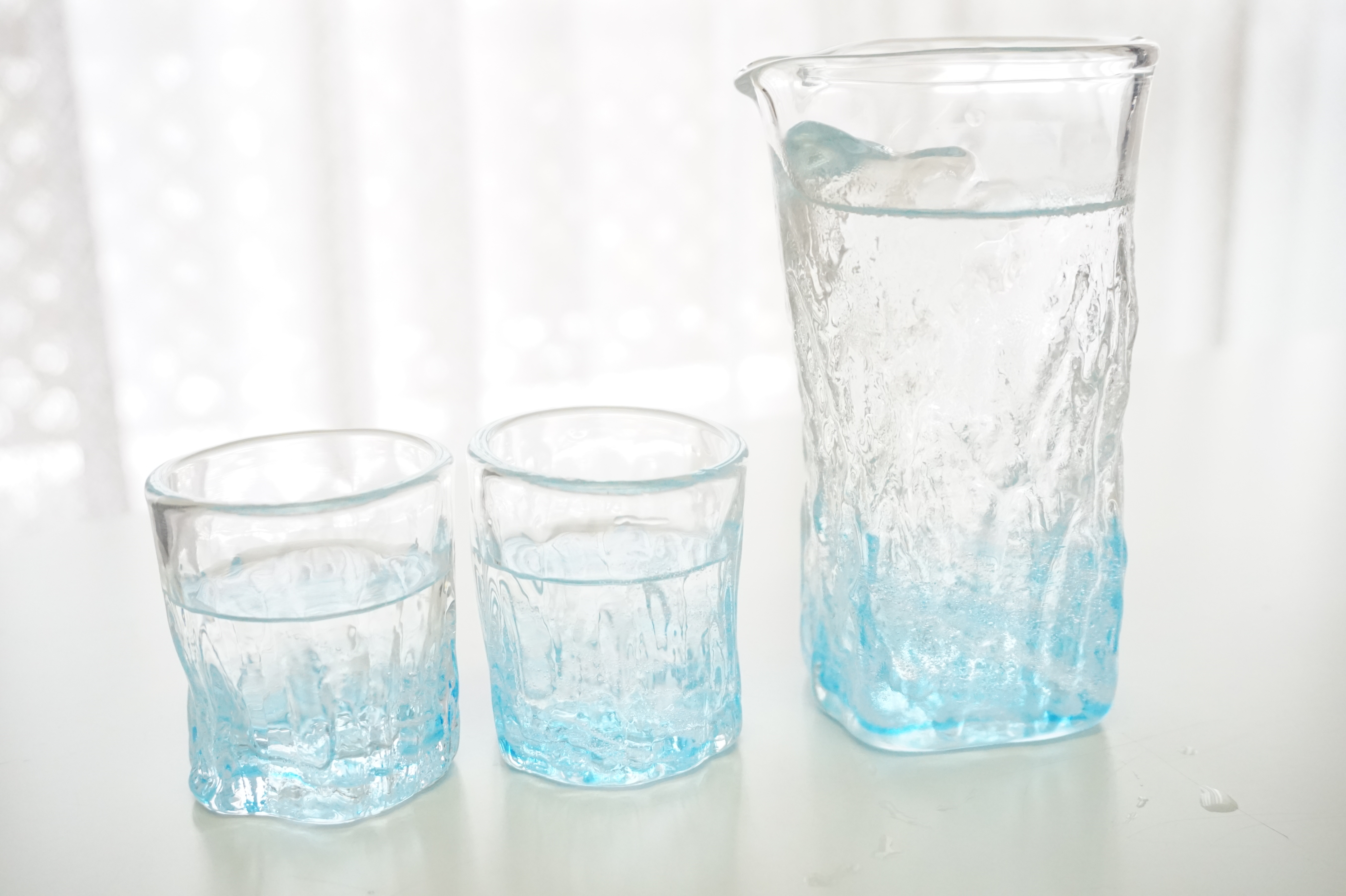 父の日に　琉球さざなみグラス酒器ぐい呑み片口3点セット　誕生日　プレゼント　お祝い