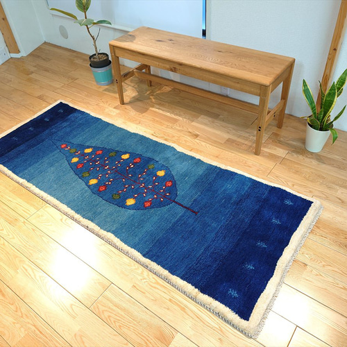 122x40cm ペルシャギャッベ ランナー (ギャベ) ペルシャ絨毯 ギャッベ ペルシャ ギャッベ ランナー大 リビング 廊下敷 ラグ 195x75cm ザクロ