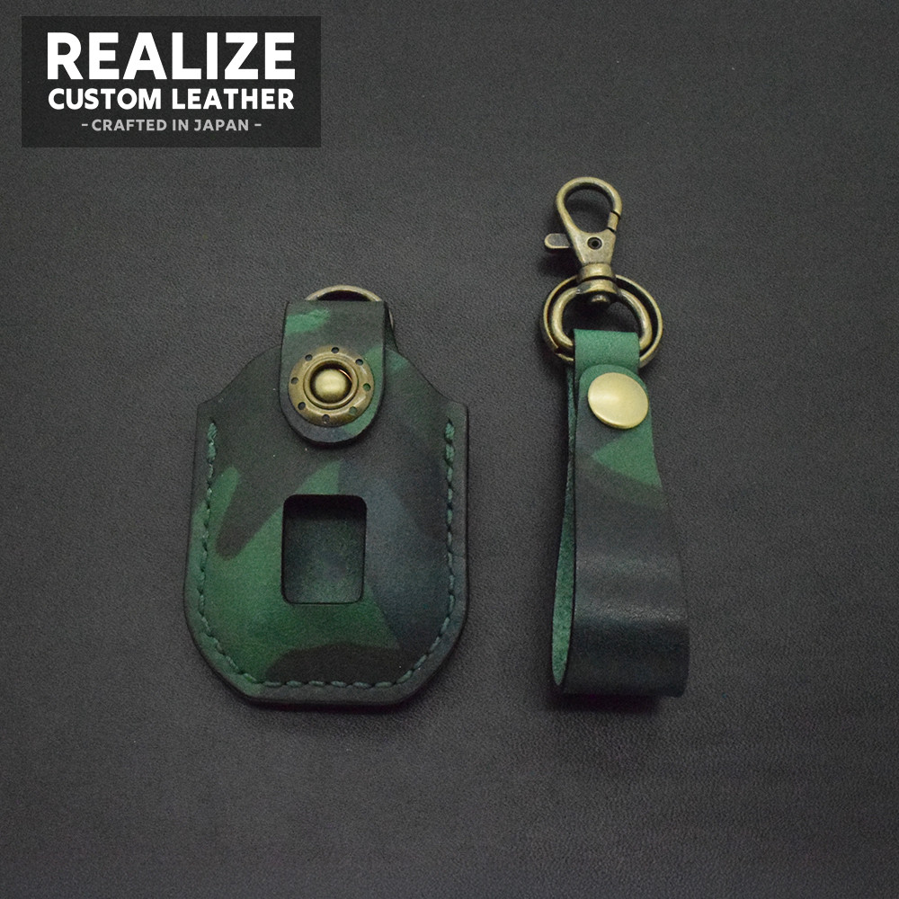 スズキ車 スマートキー専用本革迷彩キーカバー＆キーホルダー ジムニーJB64 シエラ JB74 フロンクス ハスラーなど