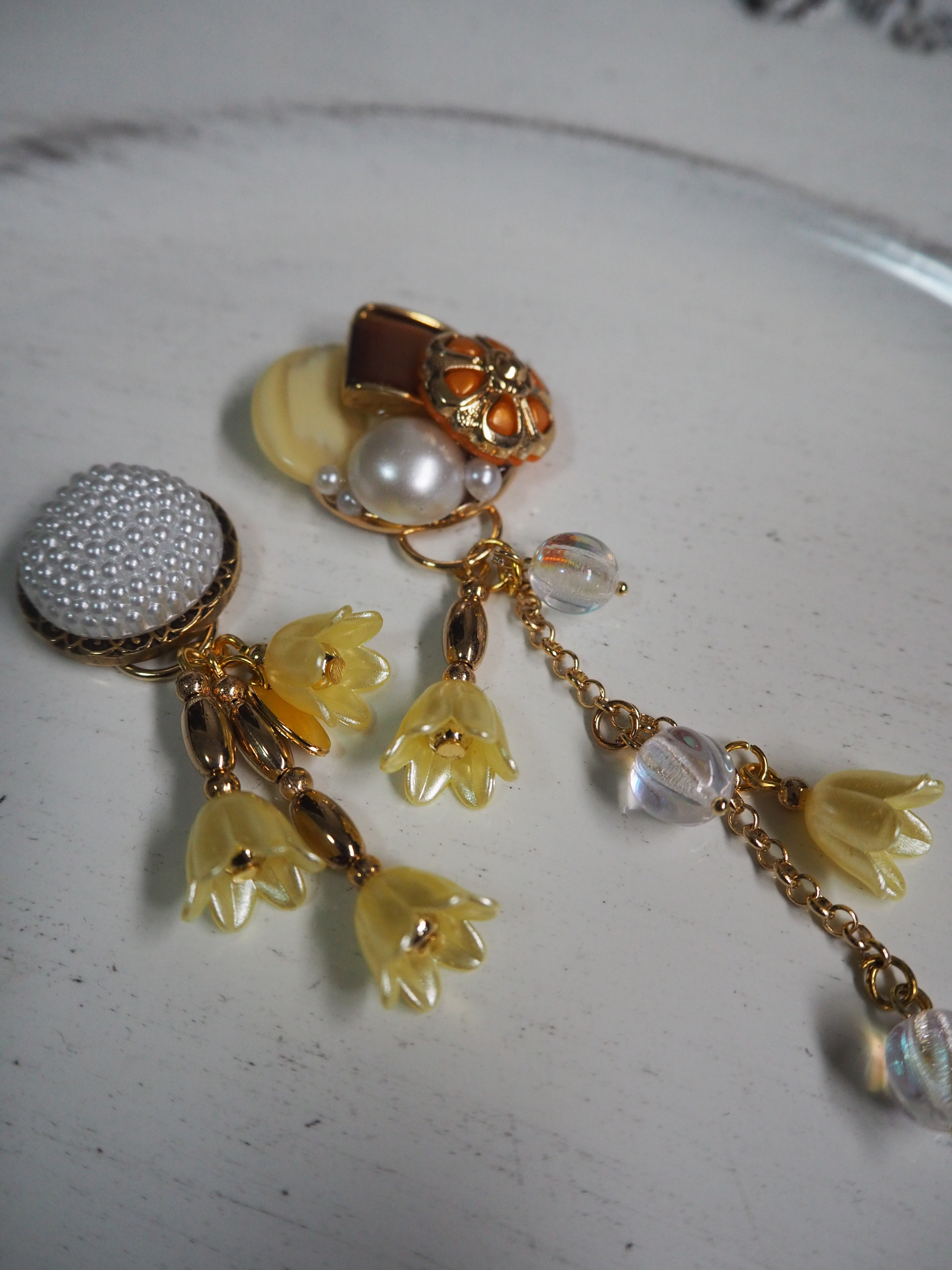 ボタンアクセサリー/イヤリング/希望のサクラ