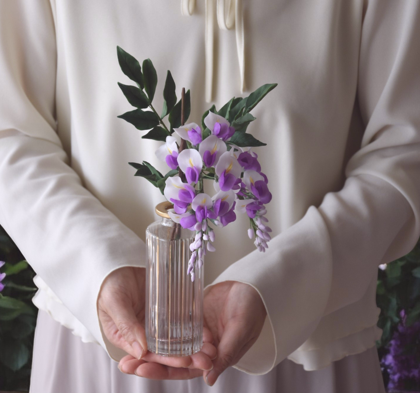 ◆粘土のお花◆　藤　F1158