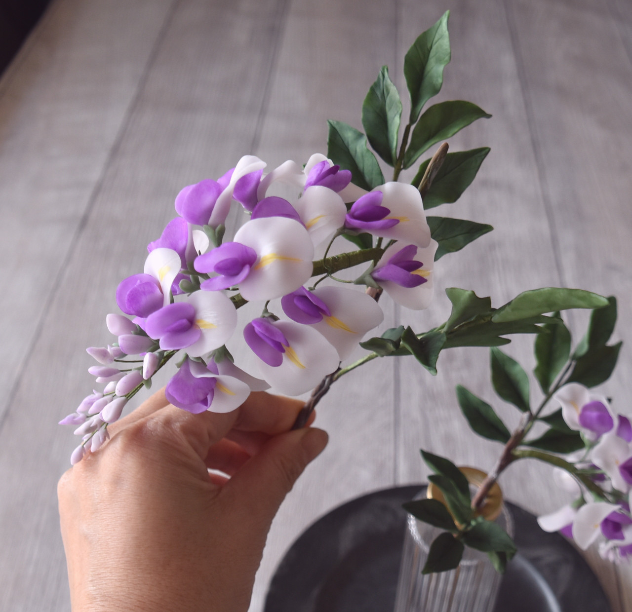 ◆粘土のお花◆　藤　F1158