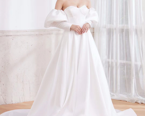 ウェディングドレス　クリーム色　チュール　パニエ付き　ハートカット　前撮り　結婚 ウェディングドレス ウェディングドレス白 ハートカット パーティー