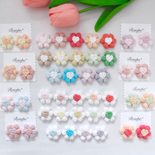 刺繍糸お花♡ベビーヘアクリップヘアゴム