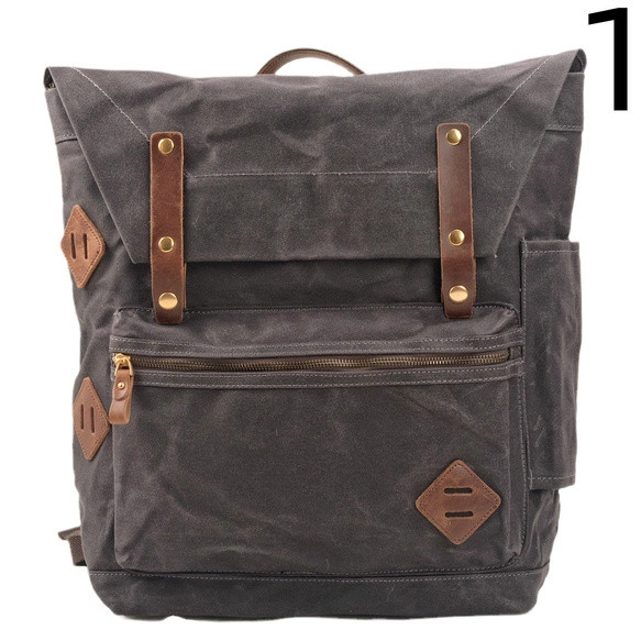 レザーX 帆布・キャンバスリュックサックパック メンズ バックパック