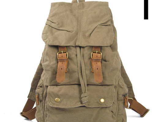 定価約9万★美品　CROOTS　キャンバスレザー　リュック　バックパック　帆布 レザーX 帆布・キャンバスリュックサックパック メンズ バック