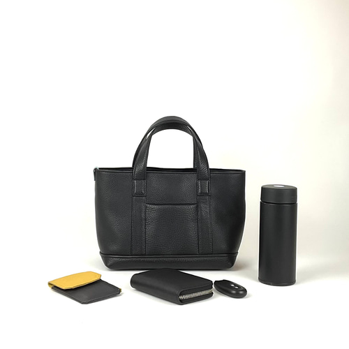 ハ*ー様 ハンドメイド　本革　トートバック　シュリンク　ネイビー　★新品／未使用 倉敷帆布 トートバッグ レディース 手提げバッグ 無地 総裏地