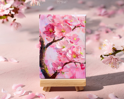卓上の小さなアトリエ ~ 桜・イーゼル付き ~ お花 さくら/サクラ