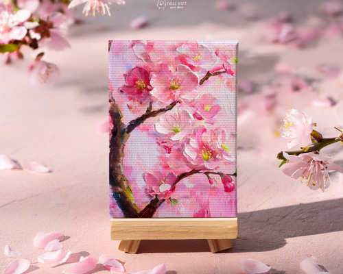 卓上の小さなアトリエ ~ 桜・イーゼル付き ~ お花 さくら/サクラ 春