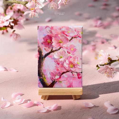卓上の小さなアトリエ ~ 桜・イーゼル付き ~ お花 さくら/サクラ 春