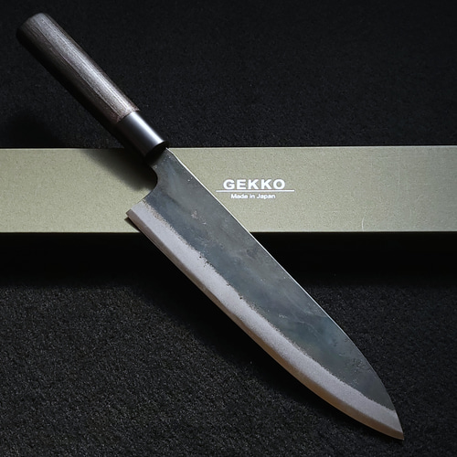 【お気に入り】 牛刀包丁 黒打 青紙1号 210㎜ 包丁・ナイフ 月光作 焼柄 #1228 調理器具