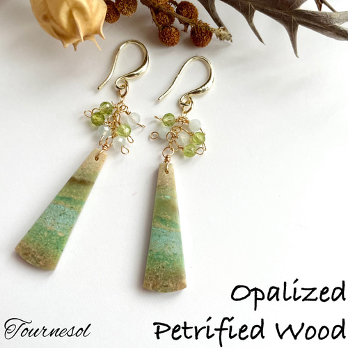 14kgf ペトリファイドウッドオパライズ ピアス 【公式通販】