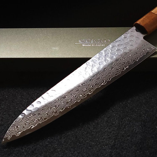 10A ダマスカス 牛刀包丁 210㎜ G9318 ベリ柄 月光作 包丁・ナイフ