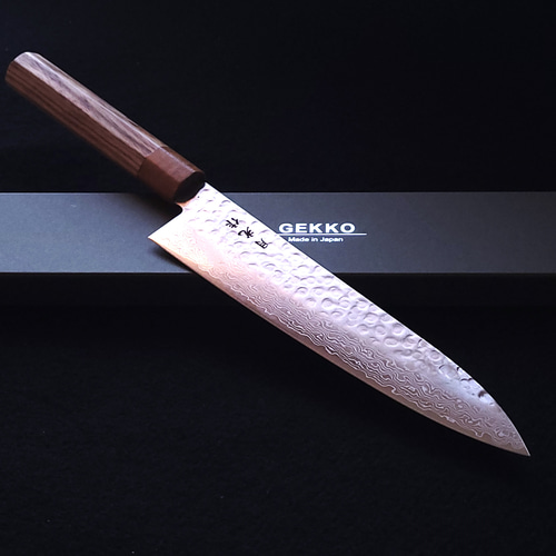 10A ダマスカス 牛刀包丁 210㎜ G9318 ベリ柄 月光作 包丁・ナイフ