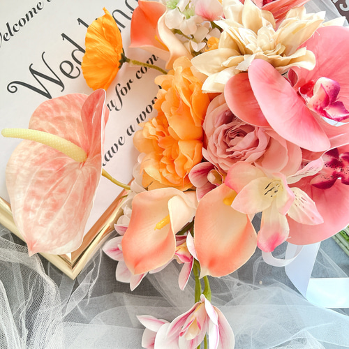 アーティフィシャルフラワーブーケ クラッチブーケ 結婚式