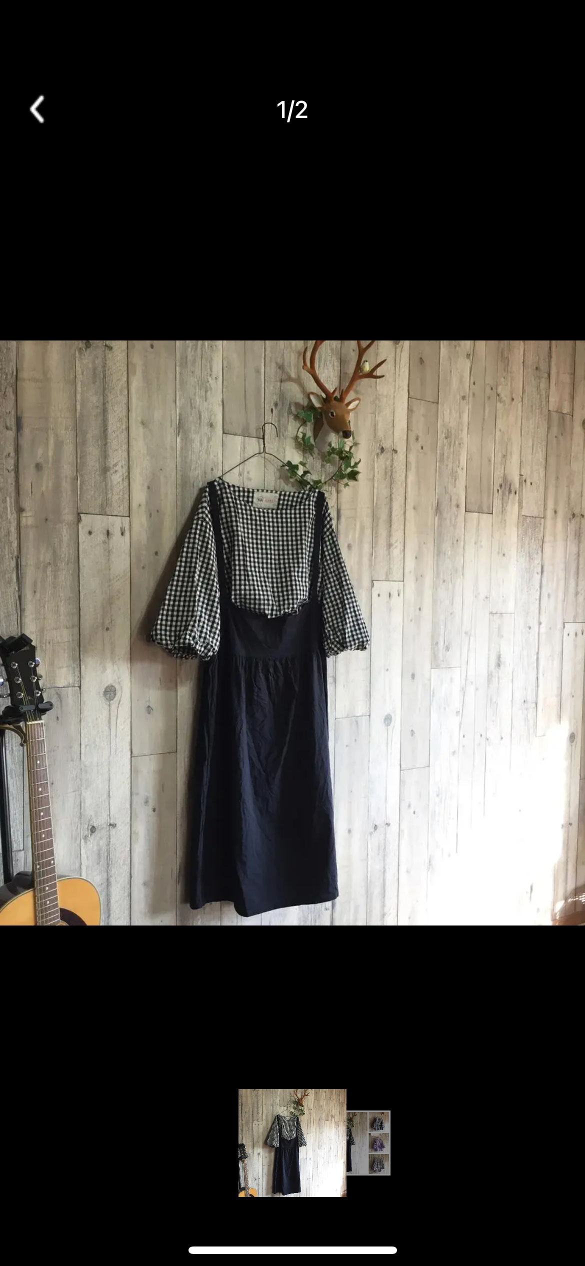 濃紺ベーシックエプロンワンピ