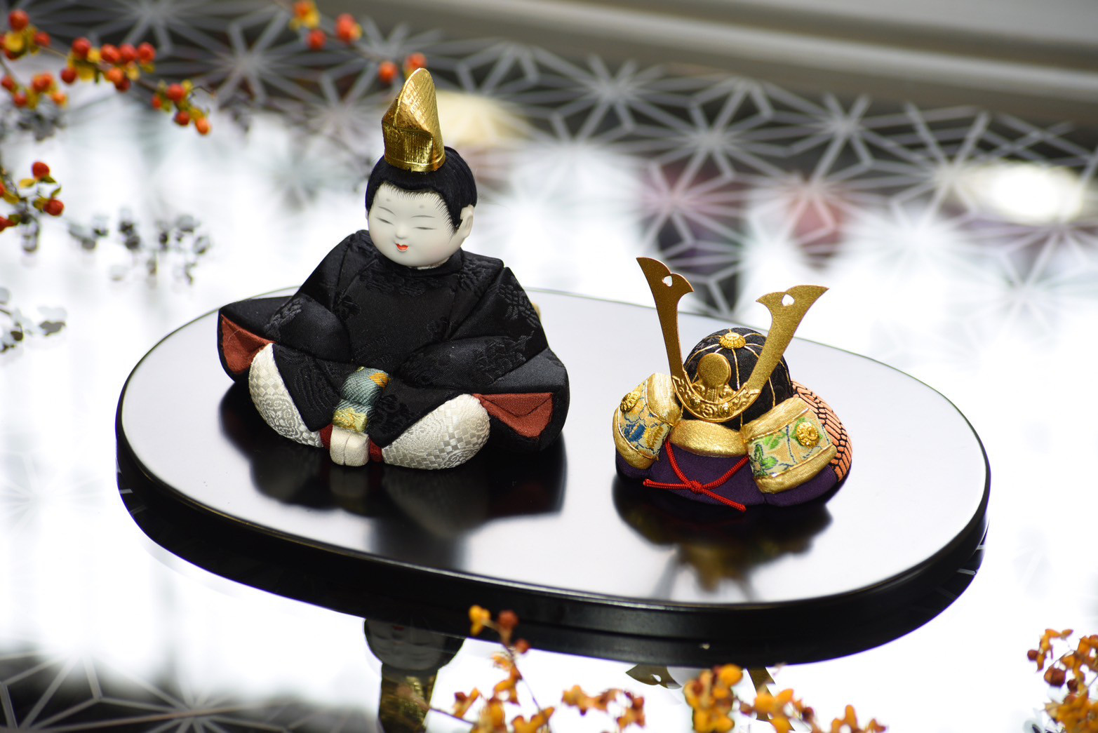 新作　五月人形　【蓬莱】兜付き