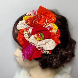 赤リボン ヘッドドレス リボン ヘアアクセサリー 髪飾り 縮緬 赤リボン ヘッドドレス リボン ヘアアクセサリー 髪飾り 縮緬