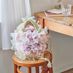 古布の筒描刺し子山ぶどうカゴバッグ 本革 かごバッグ secca 通販