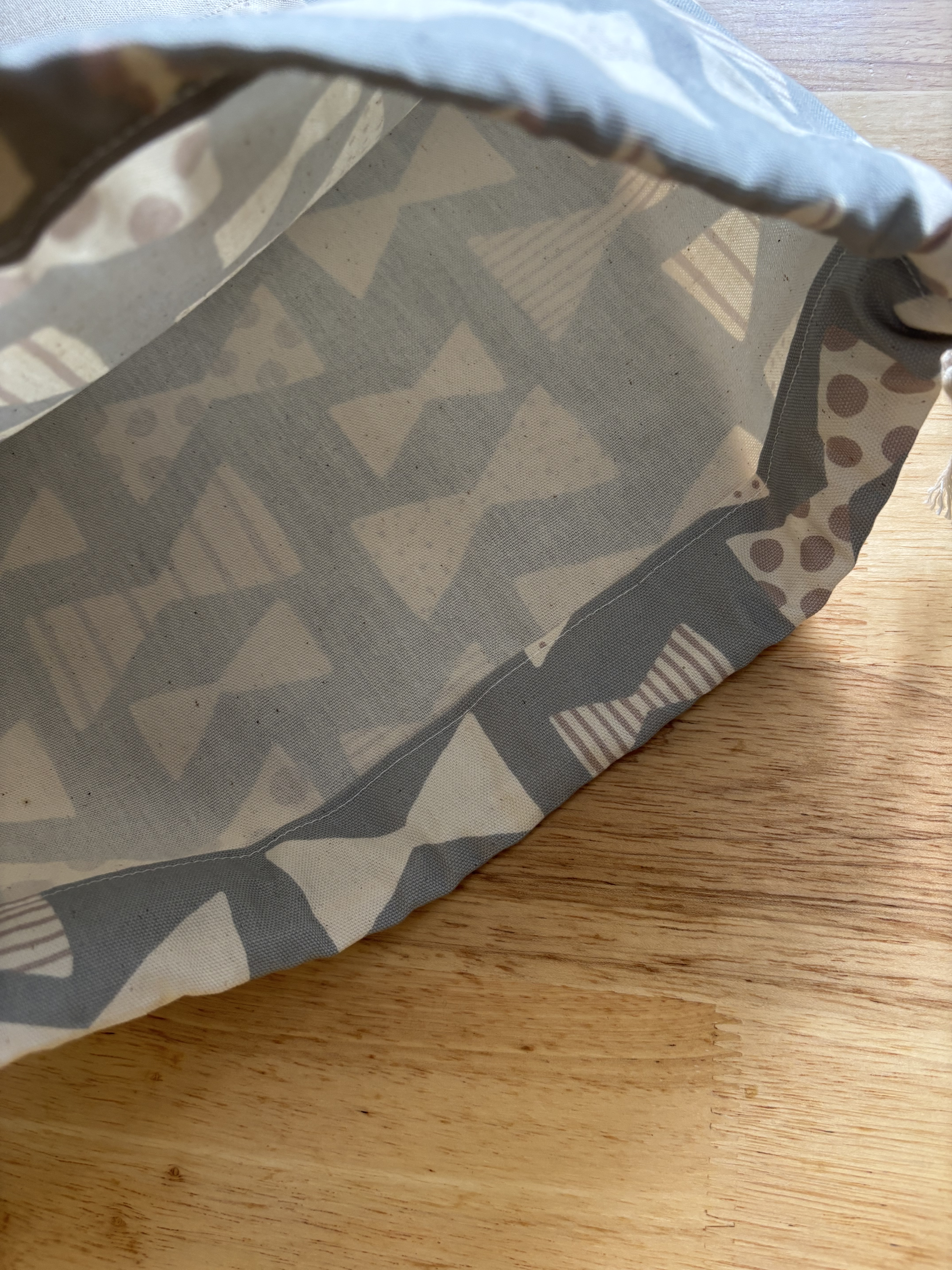 【入園入学３点セット】北欧風リボン柄コットンのレッスンバッグ・シューズバッグ・体操服袋 かわいい　レトロ