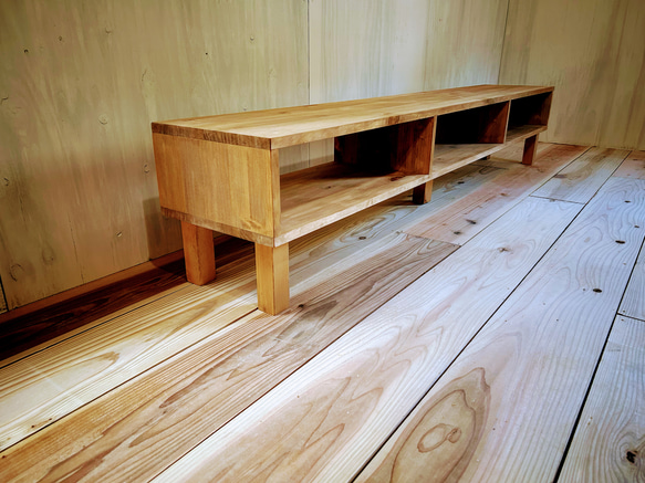 パイン材テレビボード 幅180cm｜シンプルなオープン仕様 2枚目の画像