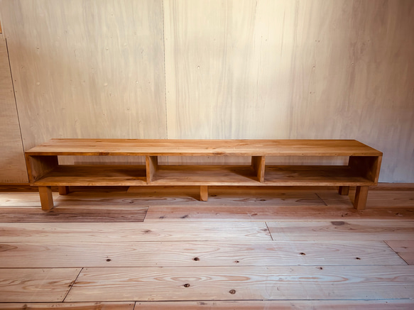 パイン材テレビボード 幅180cm｜シンプルなオープン仕様 5枚目の画像