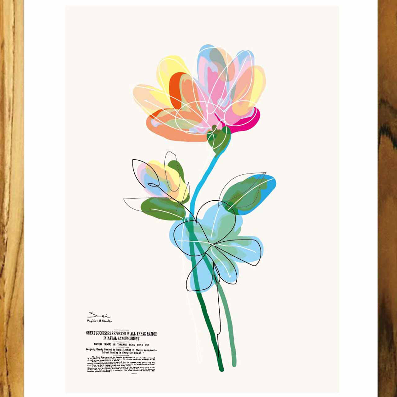 Color  花　お気に入り9400件突破　イラスト　ポスター　A4〜A0　 アートポスター　sei検索　3413