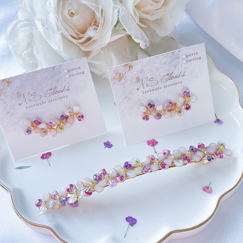 春色新作2025】Flower barrette（アリッサム）プレゼント 大きめ