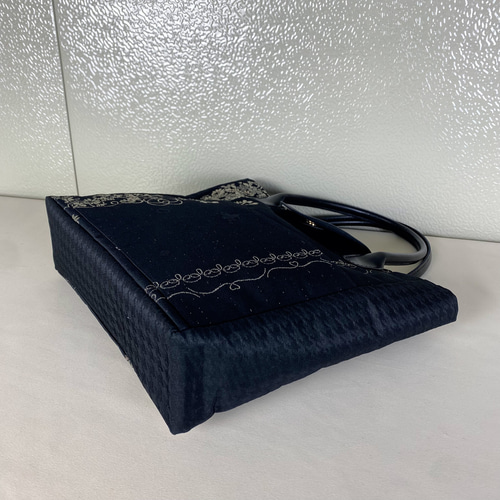 帯リメイク 小花刺繍のトートバッグ3点セット トートバッグ